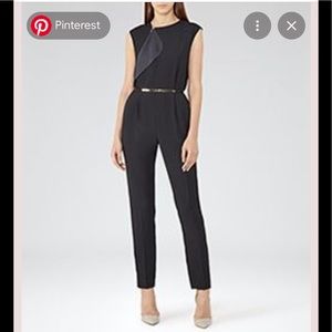 REISS Maye Zip-Detail Jumpsuit Size 2 Black